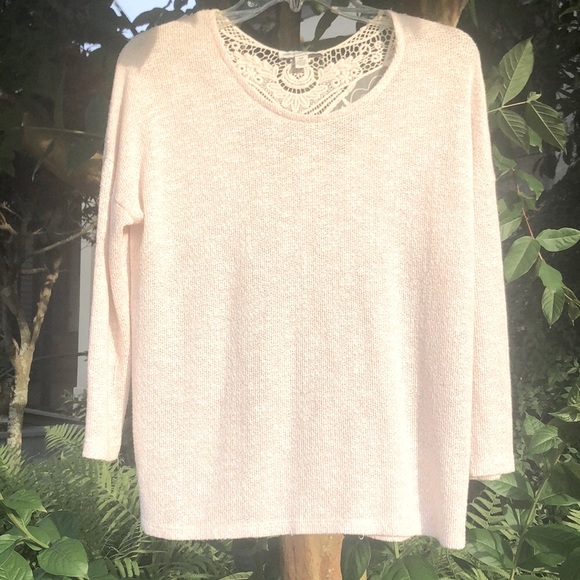 American Eagle Outfitters Sweaters - American Eagle cotton sweater with lace accent, Sm